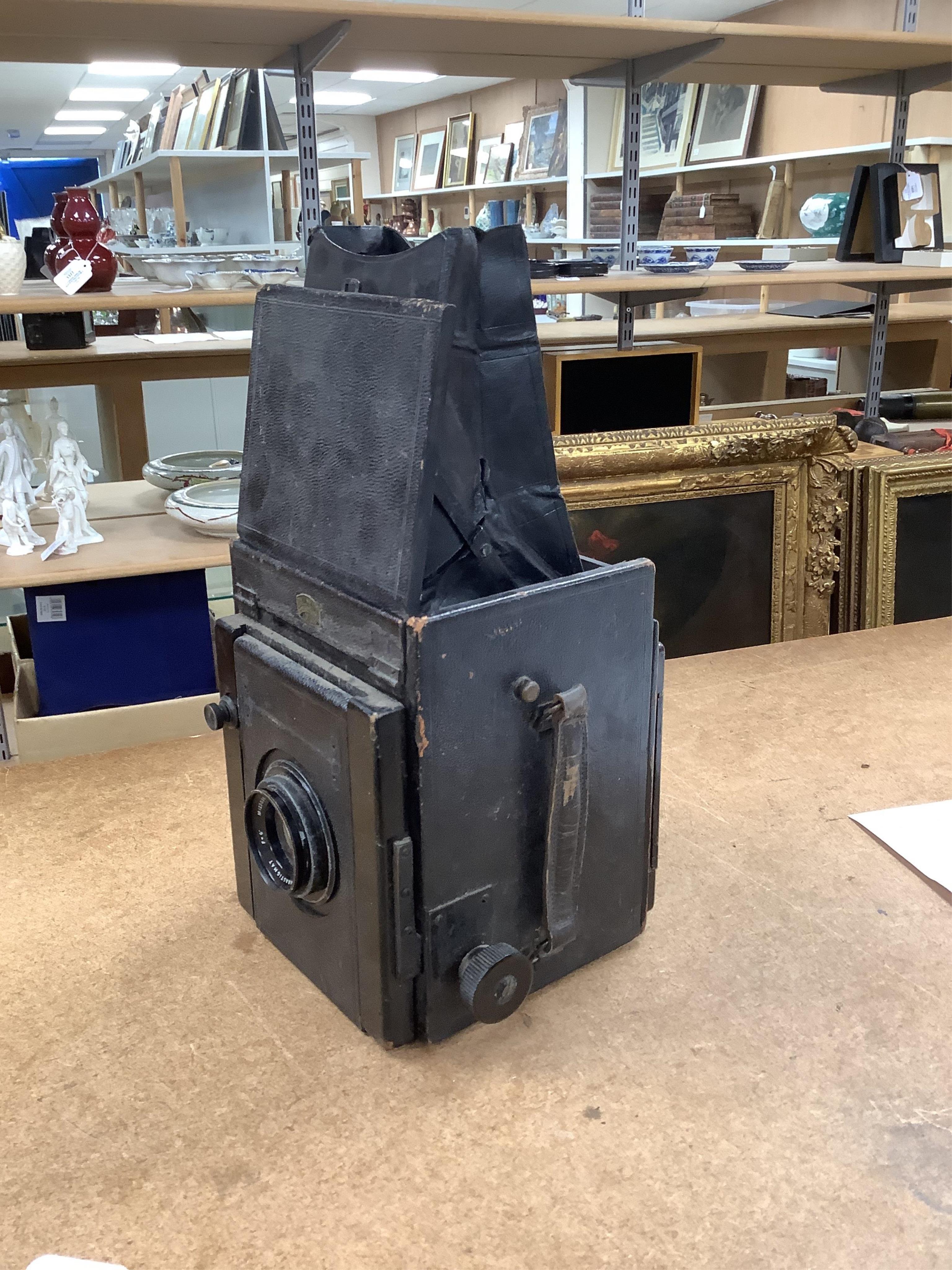 A Dallmeyer plate camera and five Thornton Pickard plates